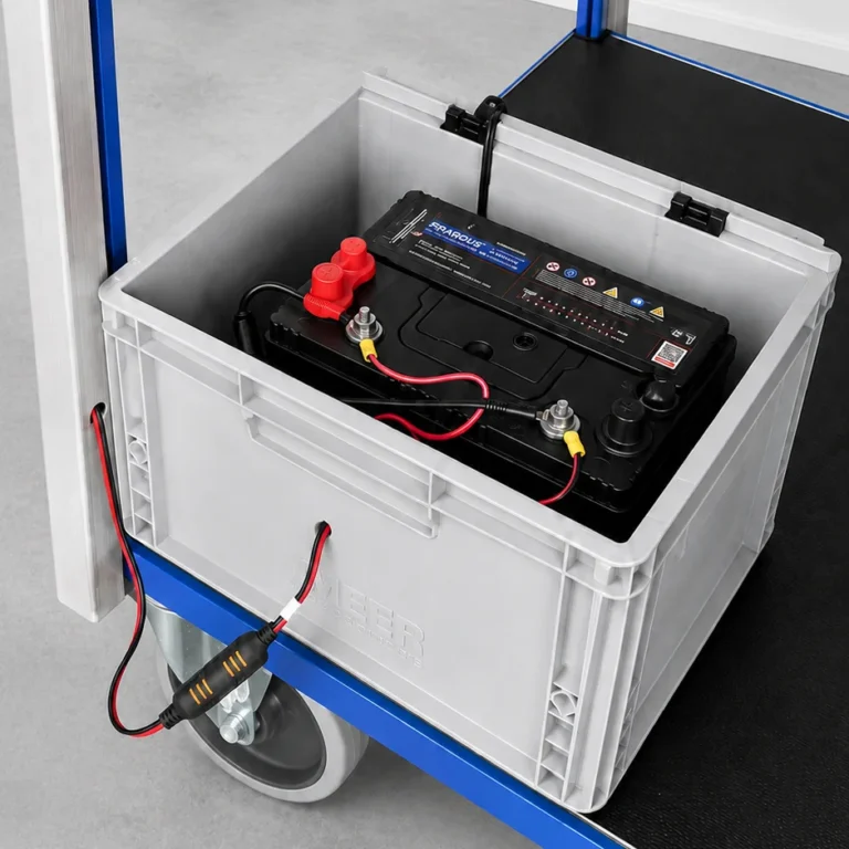 Kunststof box met accu