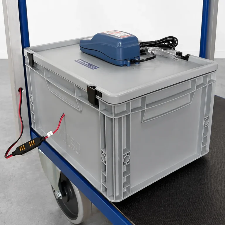 Kunststof box met accu en lader